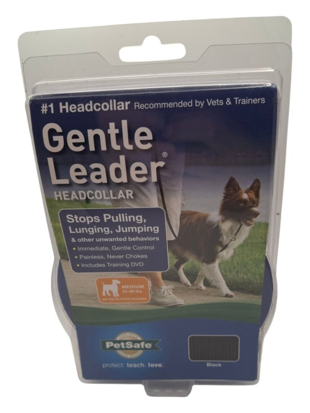 PetSafe Gentle Leader Dog Headcollar Black Medium No-Pull Training Collar
